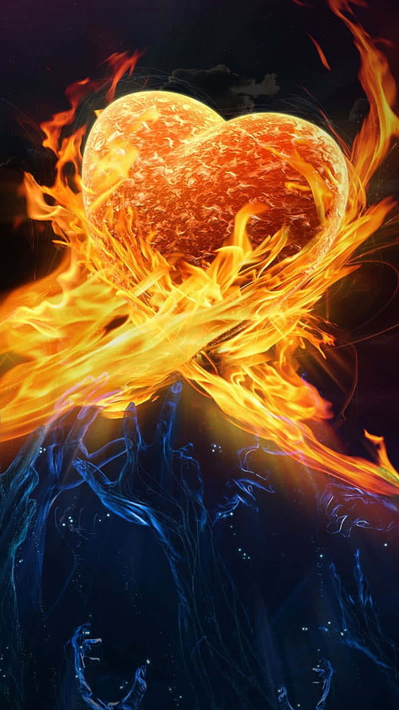 Two elemental forces coming together: Fire and Water Wallpaper