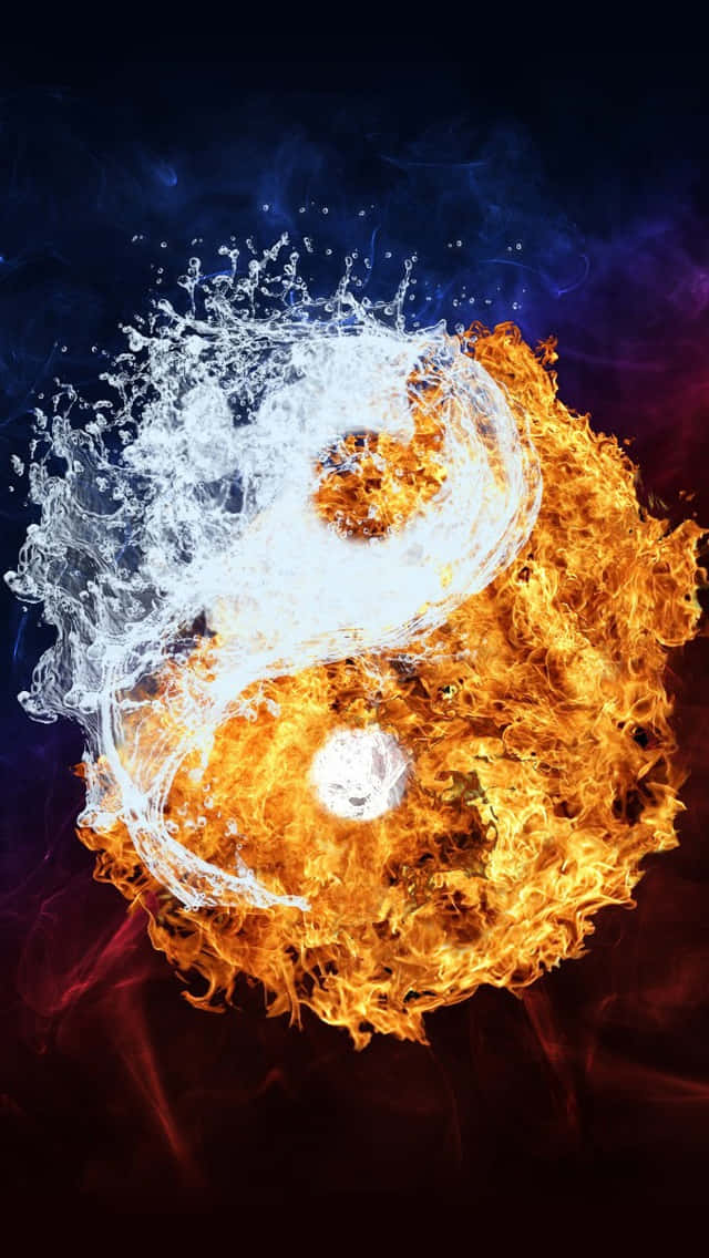 A duel between Fire and Water Wallpaper