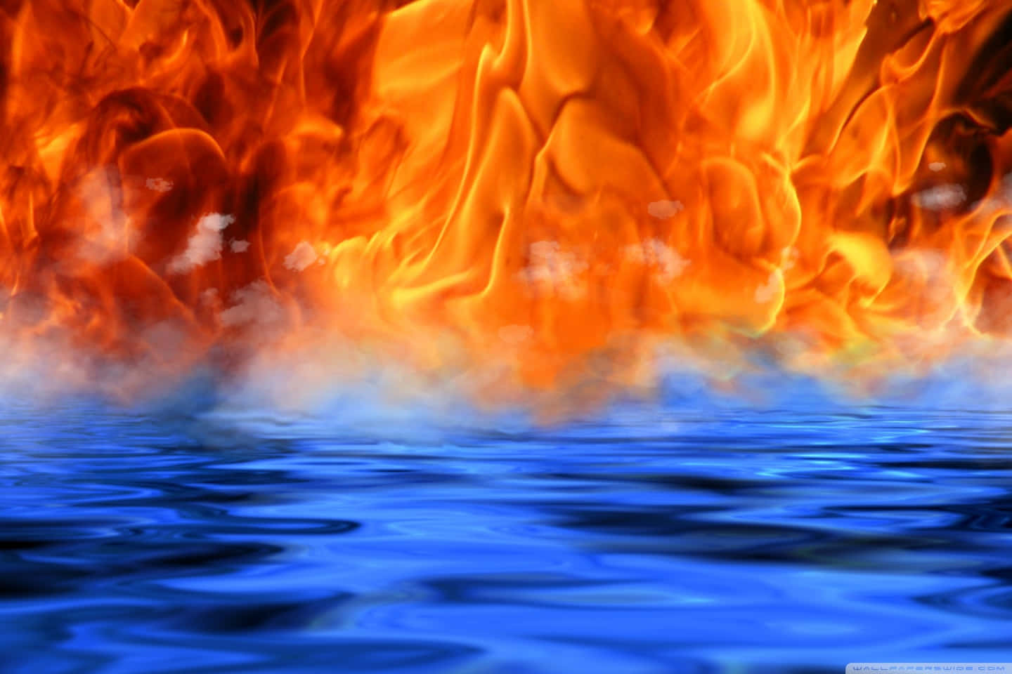 Kraften af harmoni mellem ild og vand. Wallpaper