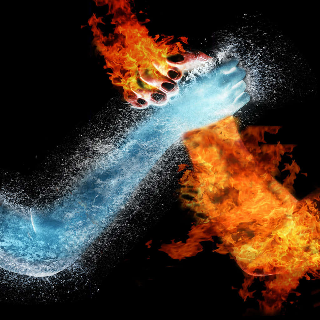 Feuerund Wasser Existieren In Harmonie Miteinander. Wallpaper