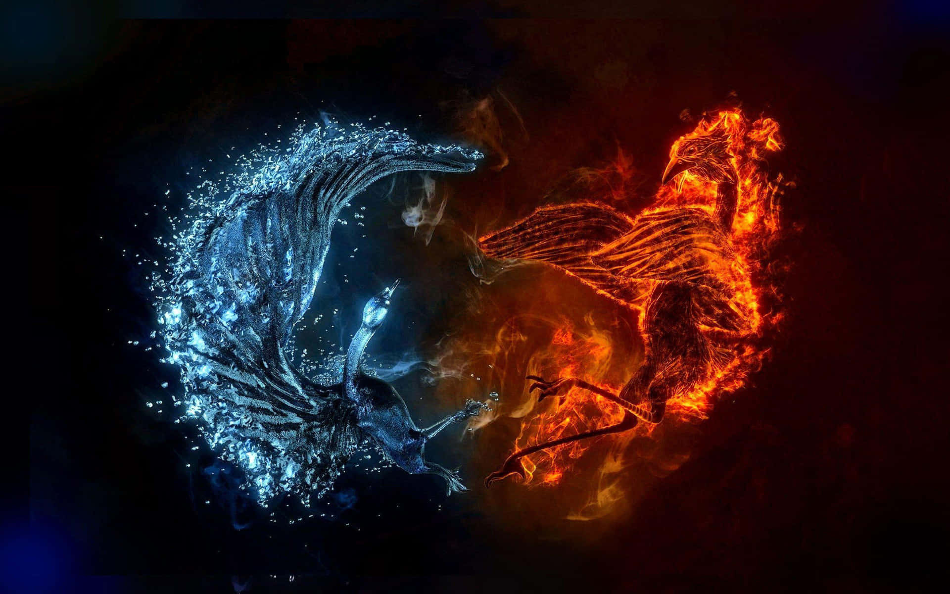 The Flaming Force and Healing Aqua Wallpaper