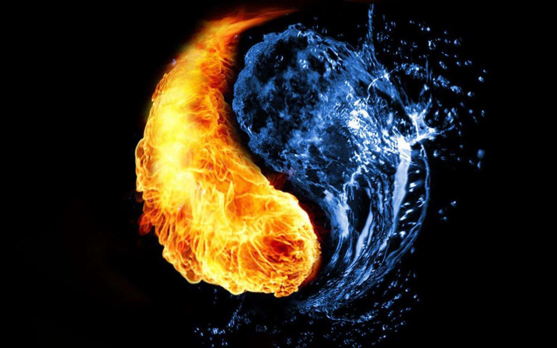 Fire and Water - Opposite Elements Wallpaper