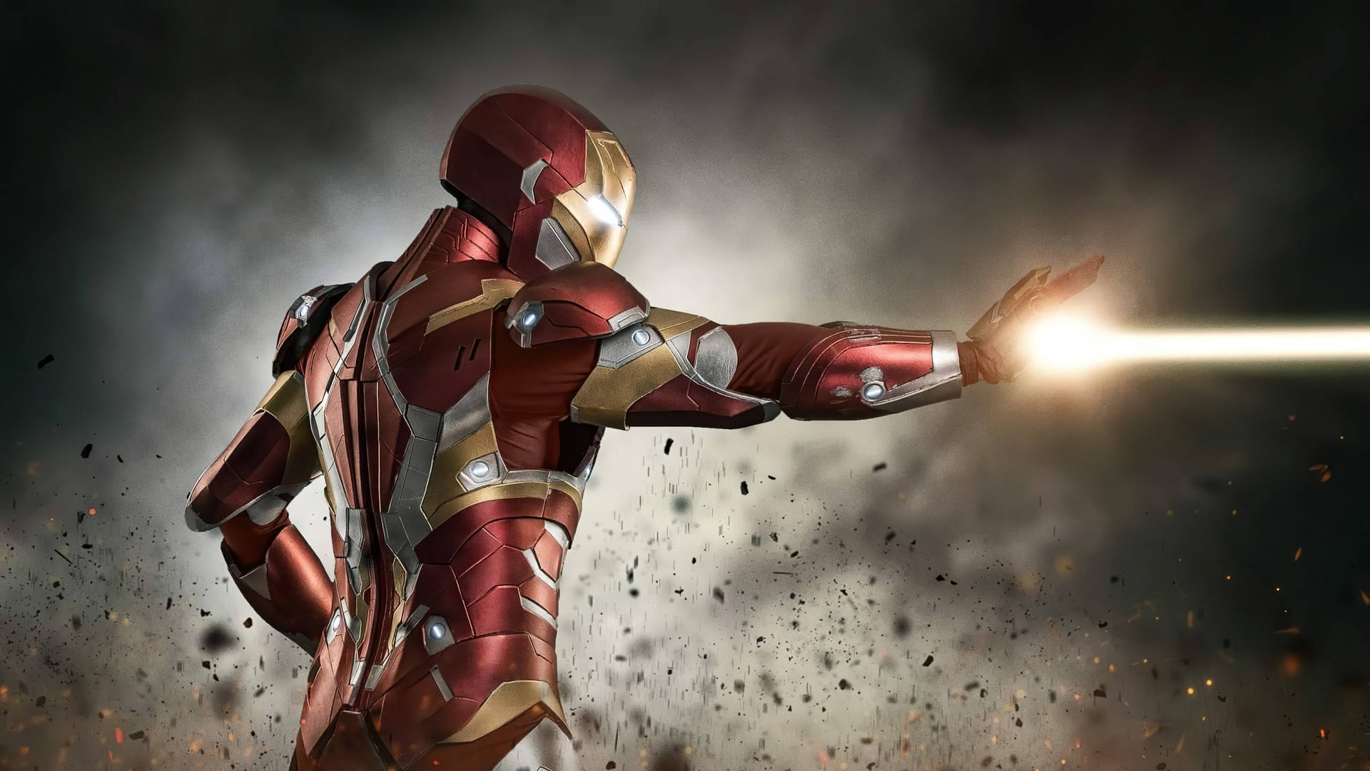 Eldexplosion Iron Man Superhjälte Wallpaper
