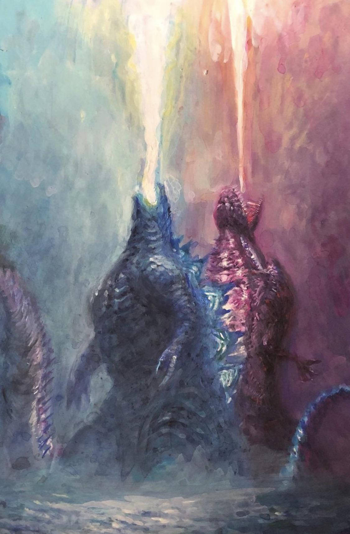 Fire Breathing Godzilla Background