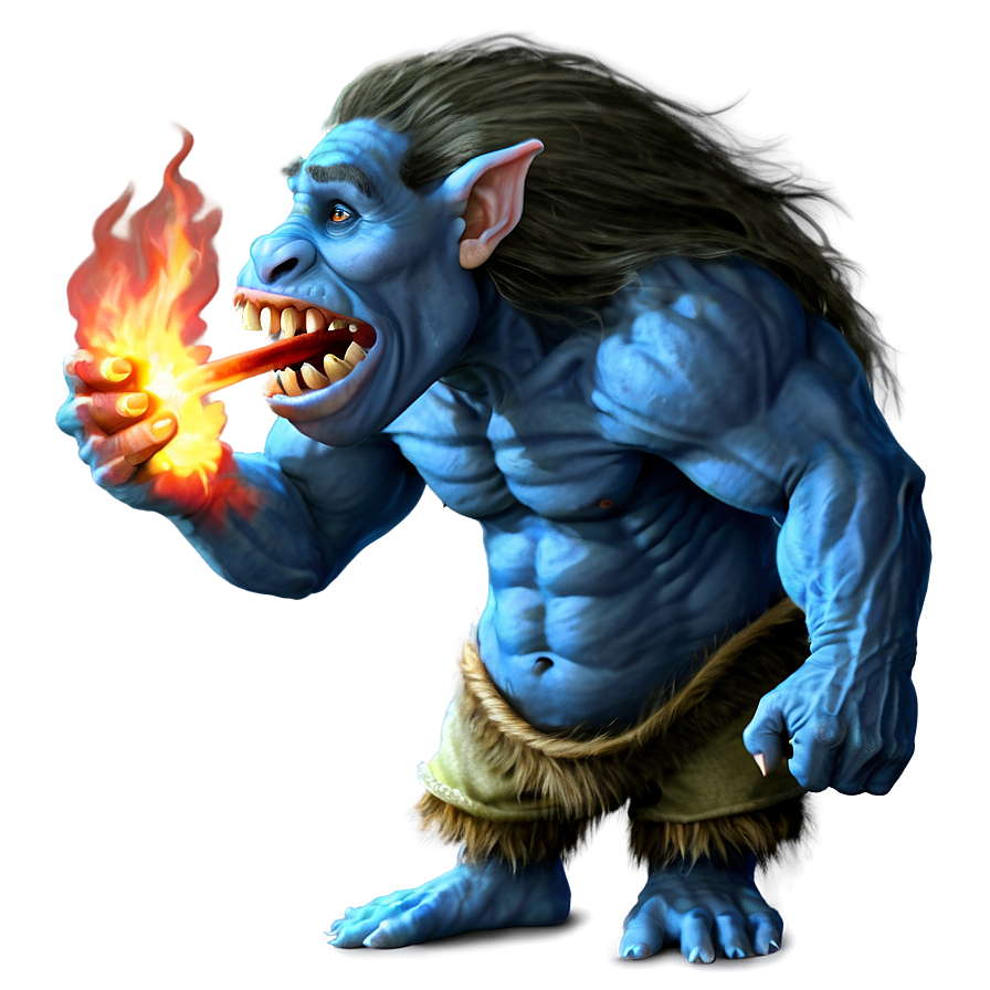 Fire-breathing Troll Png 05232024 PNG