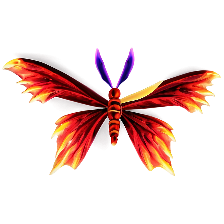 Fire Butterfly Flames Png 04292024 PNG