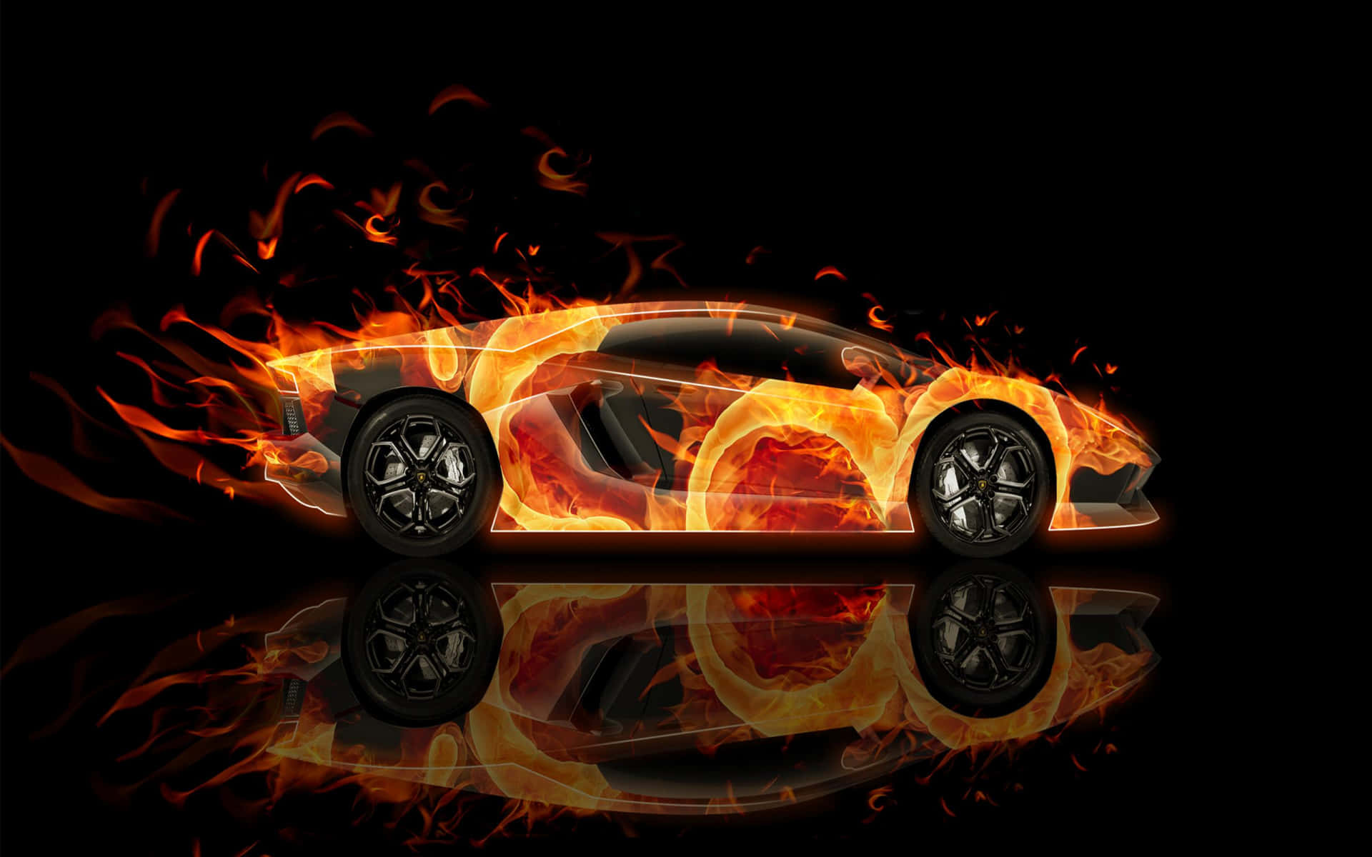 Fire Cars Wallpaper