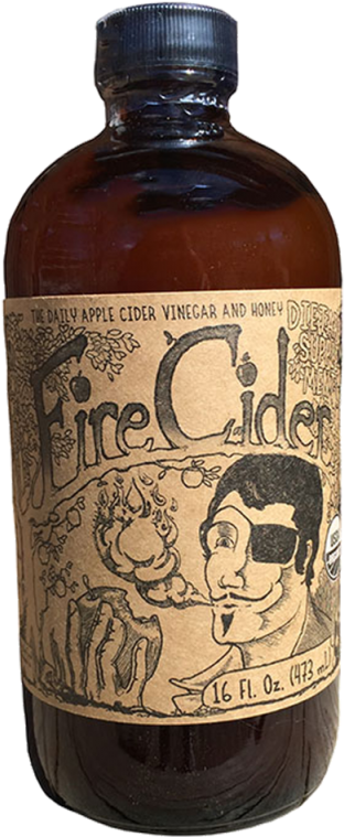 Fire Cider Apple Vinegar Honey Bottle PNG