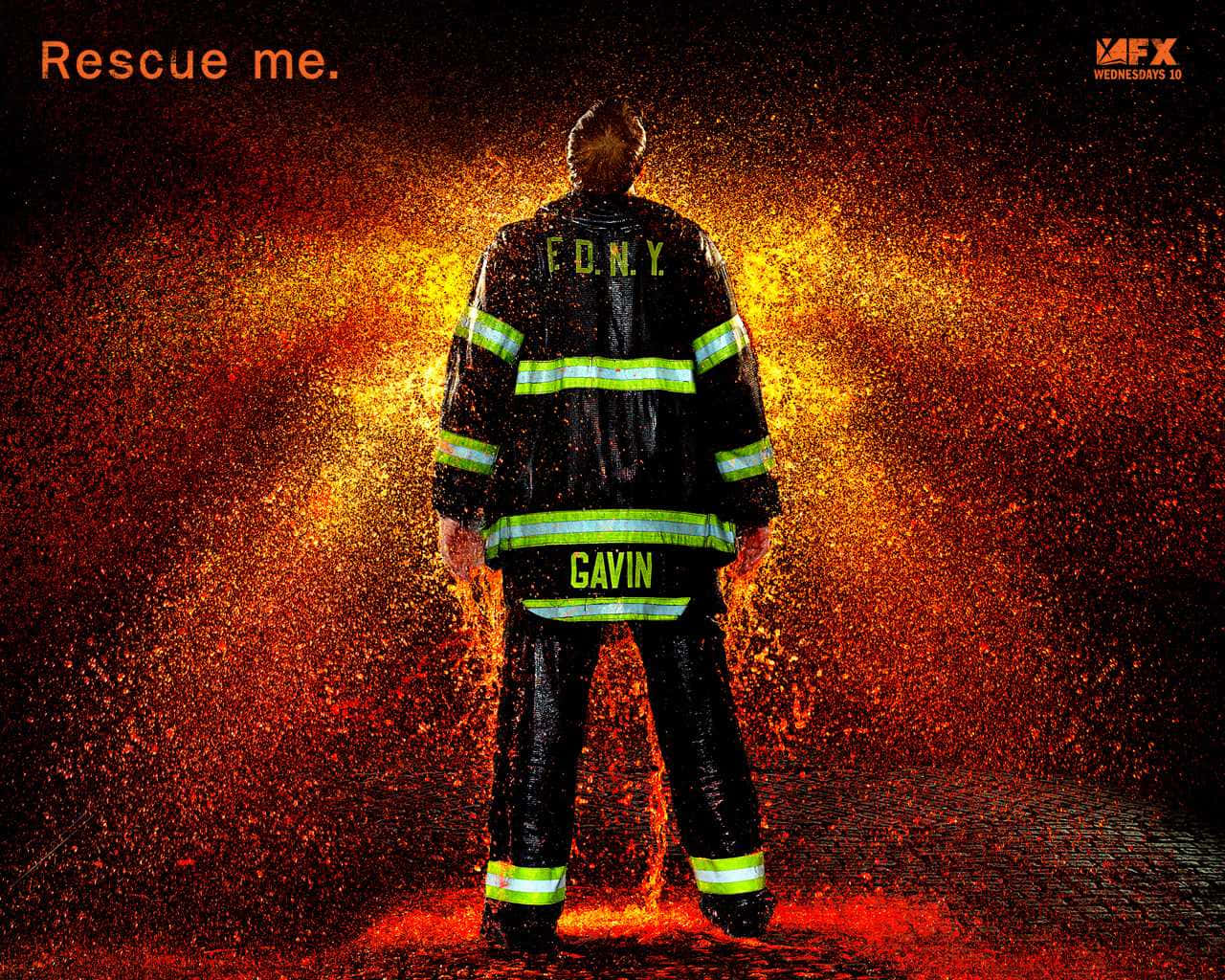 Brandmændkæmper Mod En Brand Med Mod. Wallpaper