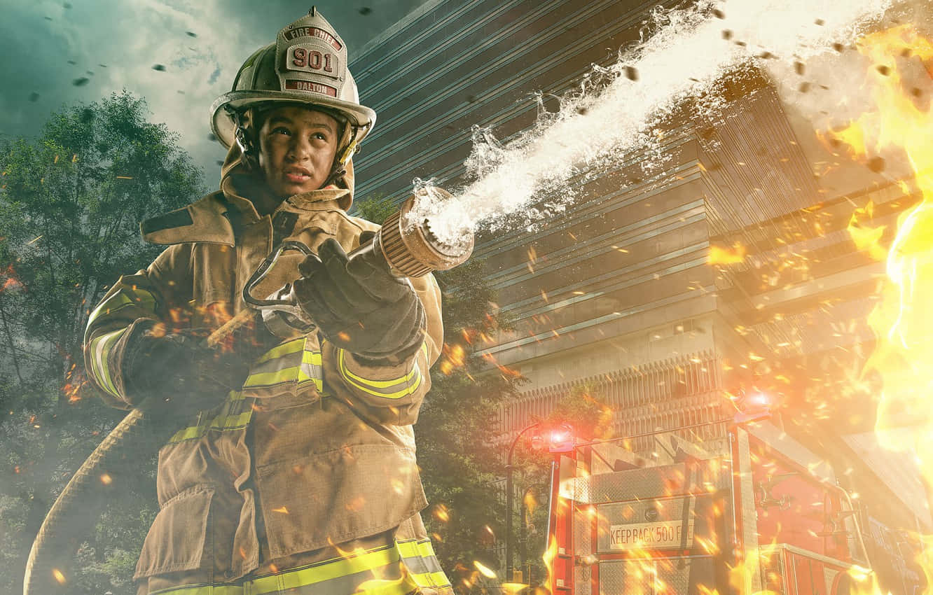 Fire Department In Action Wallpaper