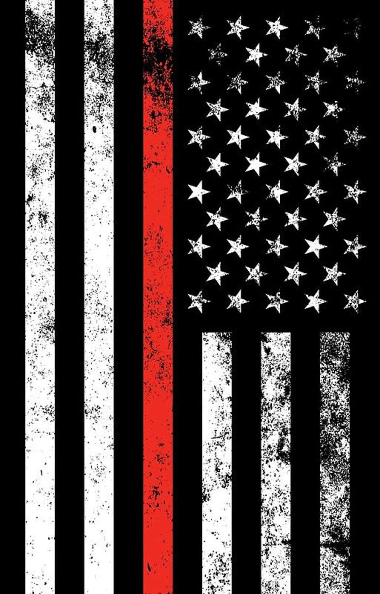 The Thin Red Line American Flag Wallpaper