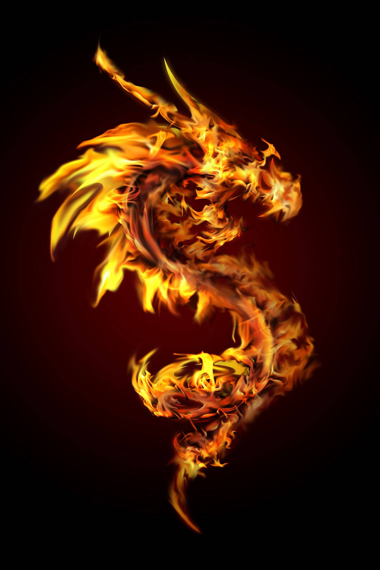 Fire Dragon Flame Art Wallpaper