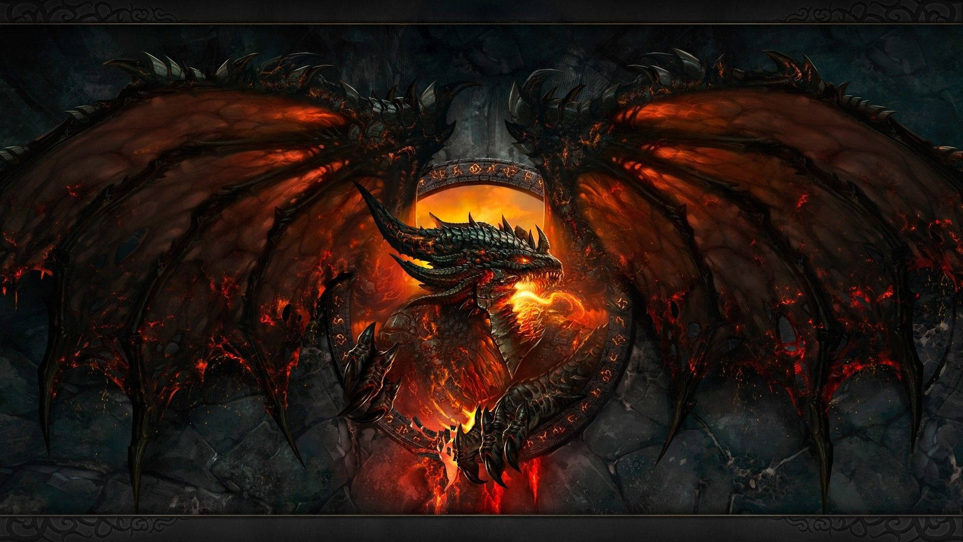 black fire dragon wallpaper