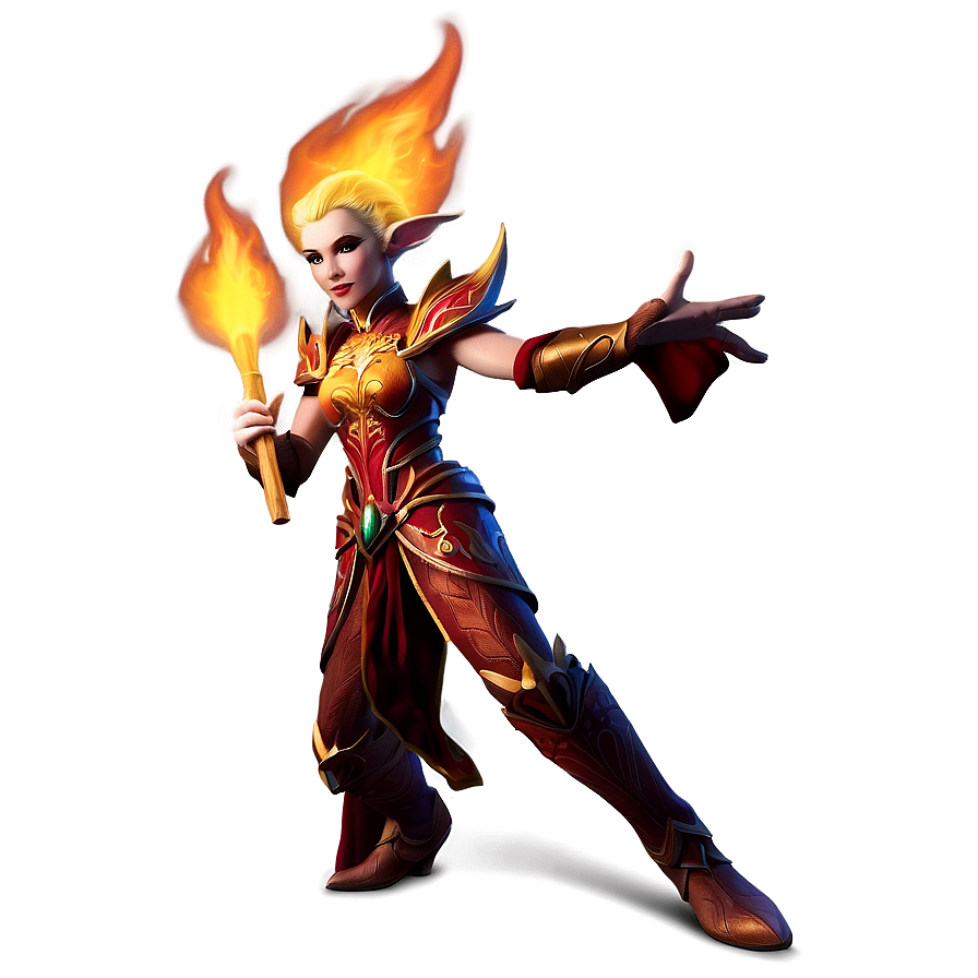 Fire Elf With Flames Png 05232024 PNG
