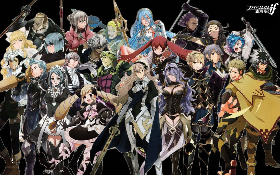 A Group Of Characters Standing Together Wallpaper