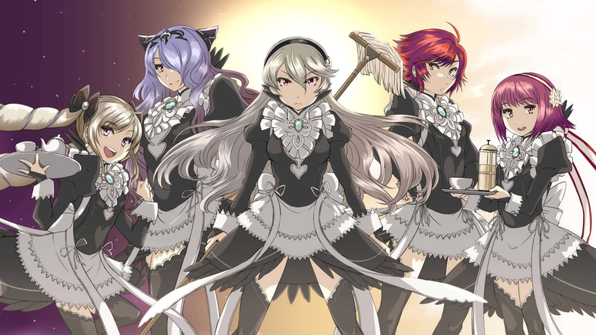 Fire Emblem Fates Female Heroes In Maid Outfits Wallpaper