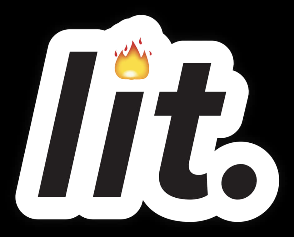 Fire Emojion Lit Text Graphic PNG
