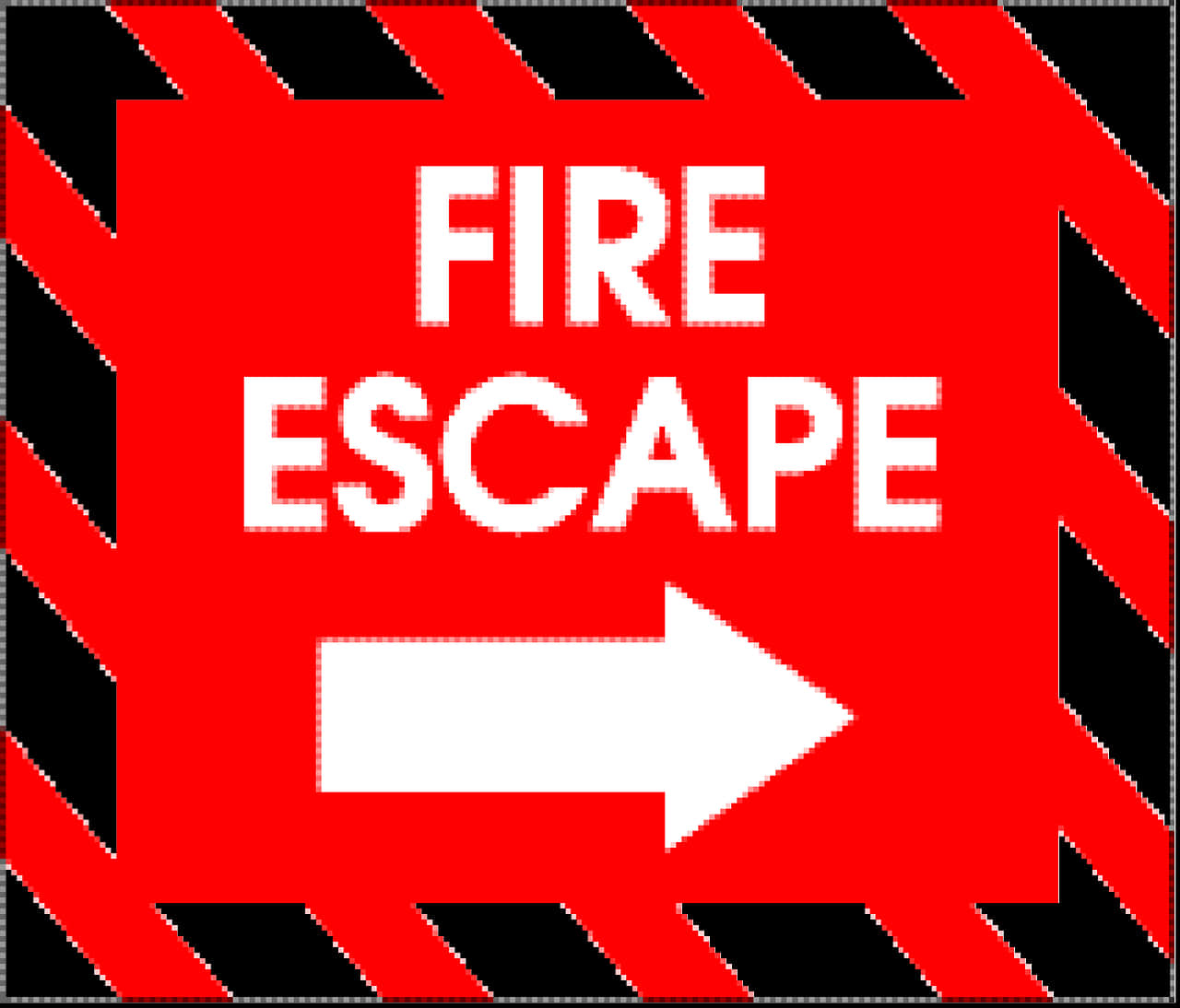Fire Escape Sign Directional Arrow PNG