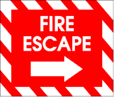 Fire Escape Sign Directional Arrow PNG