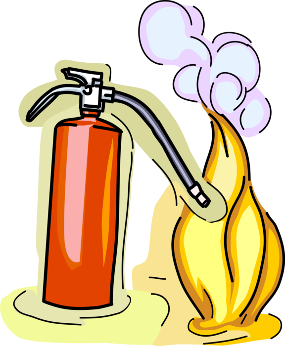 Download Fire Extinguisherand Flame Cartoon | Wallpapers.com