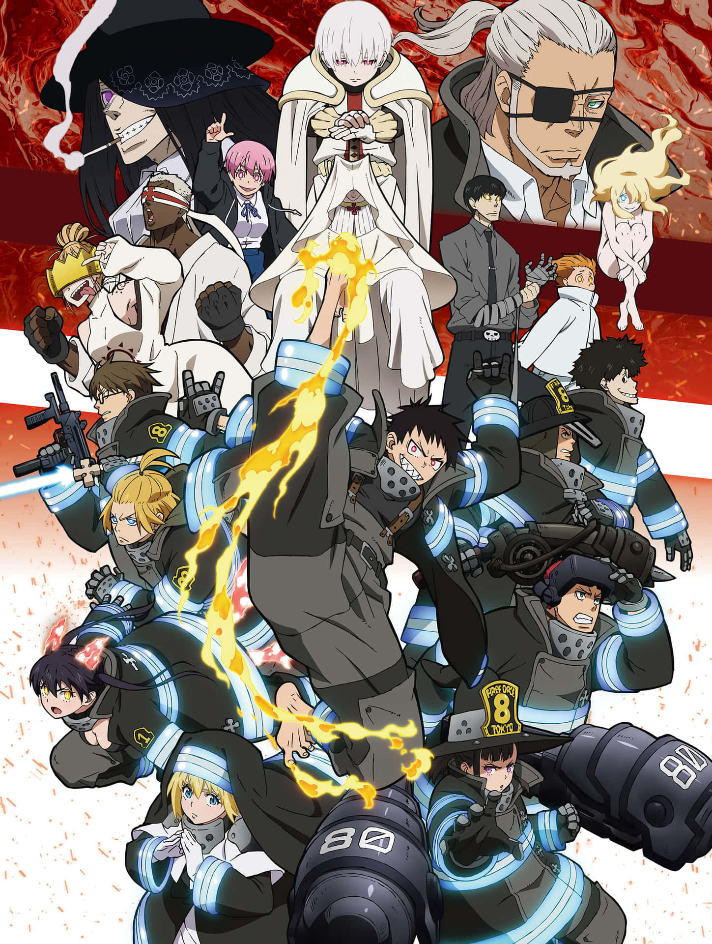 Affiche Des Personnages De Fire Force Fond d'écran