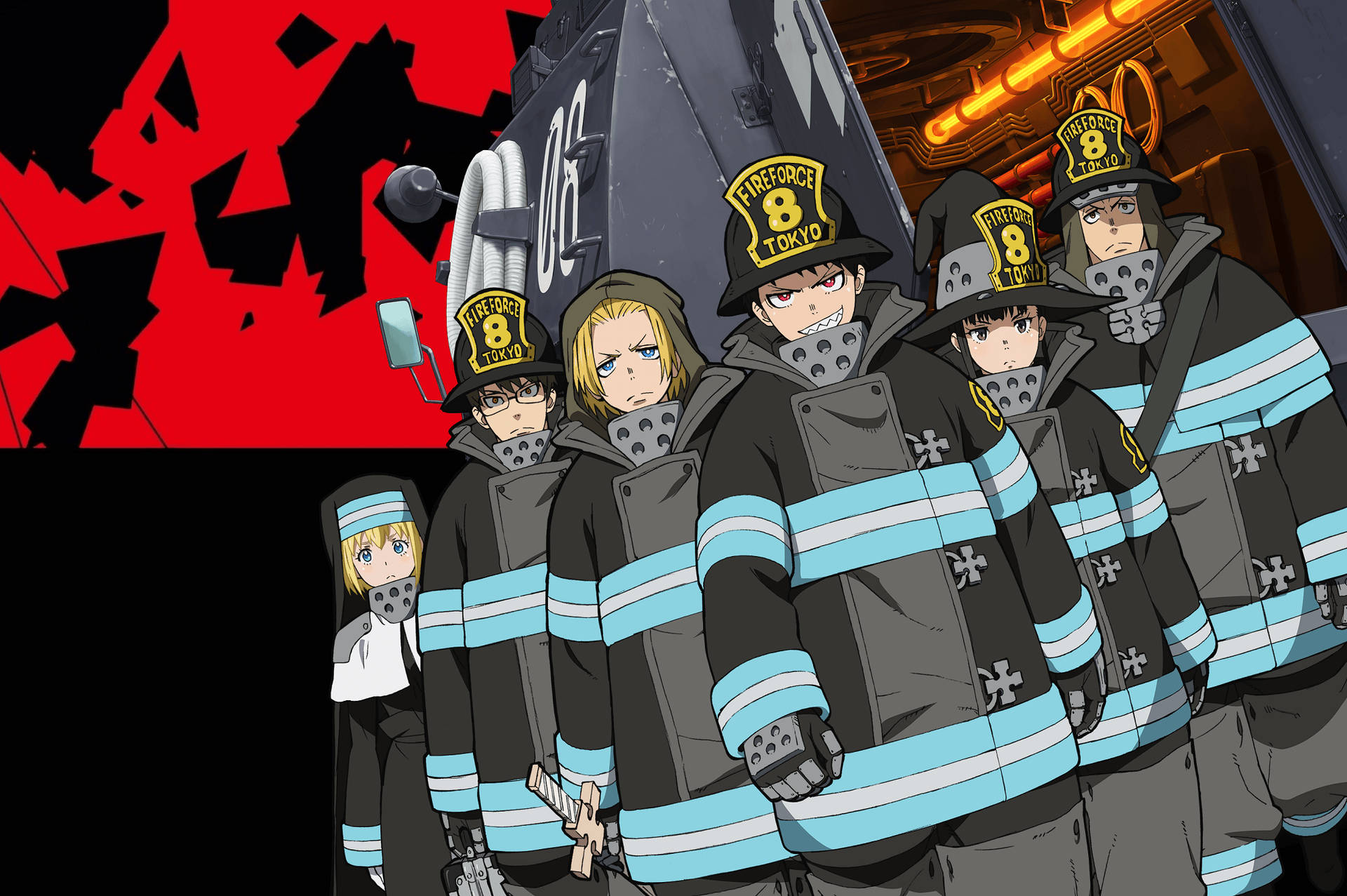 Join the brave members of Fire Force Company 8! Wallpaper