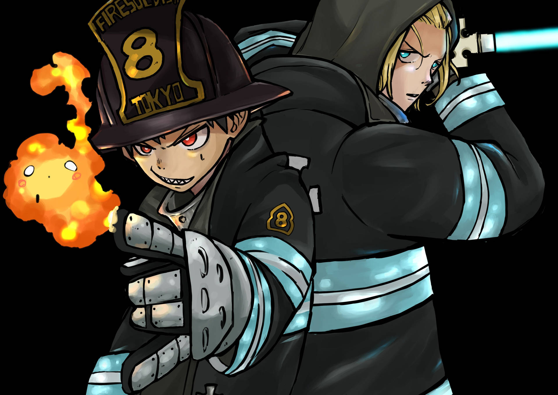 An Unbreakable Team - Arthur and Shinra of Fire Force Wallpaper