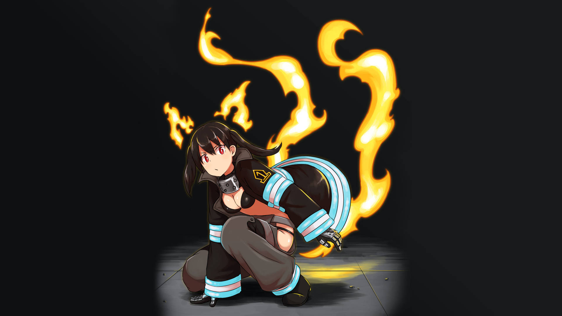 Fire Force Tamaki Kotatsu Flame Background