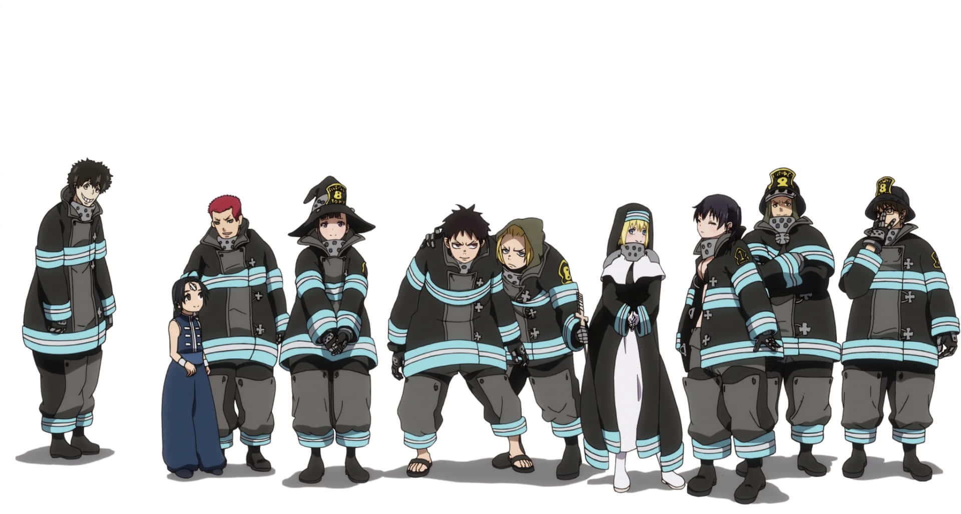 Fire Force Tiimi 8 Ryhmäkuva Taustakuva