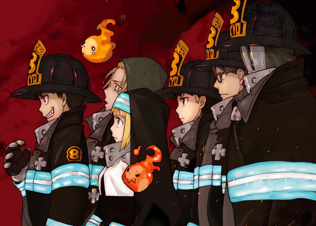 Fire Force Tiimi 8 Kuvitus Taustakuva