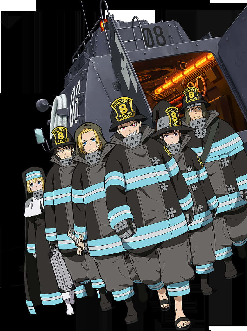 Fire Force Team8 Valmiina Toimintaan Taustakuva