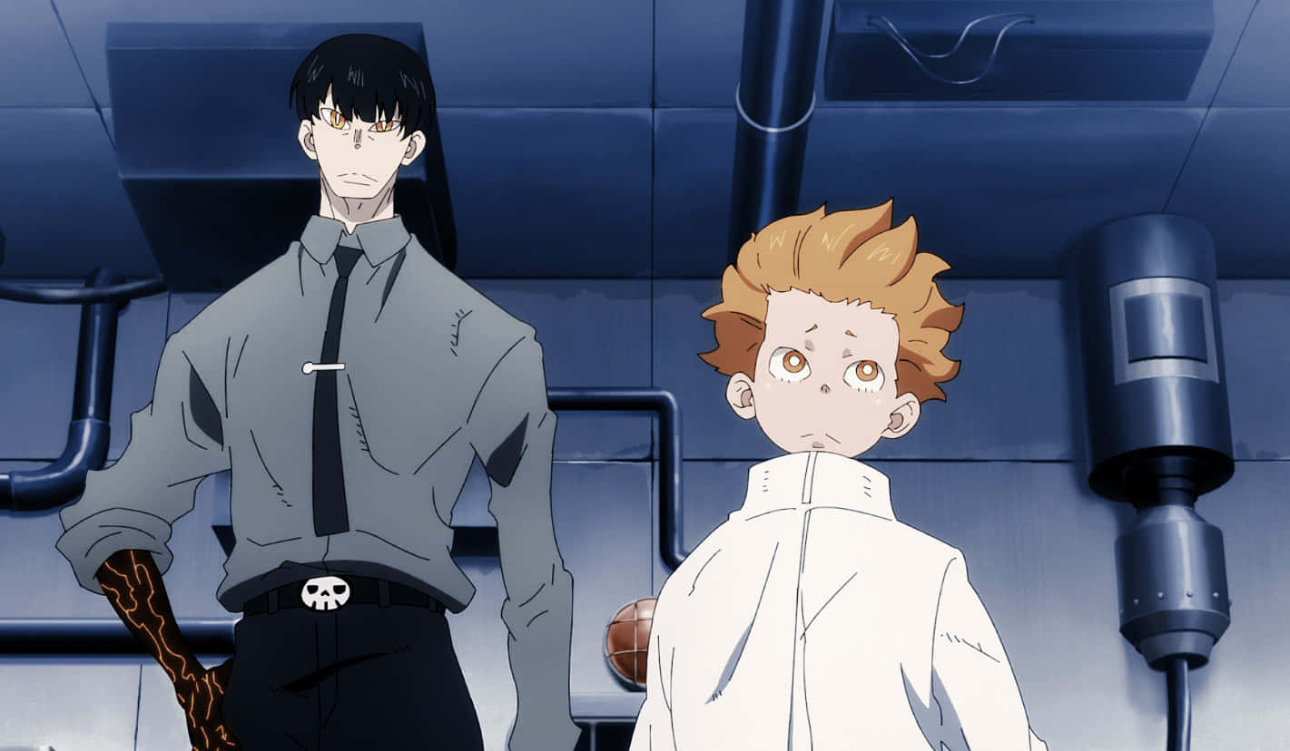 Fire Force Yuichiro Kurono En Jonge Jongen Achtergrond