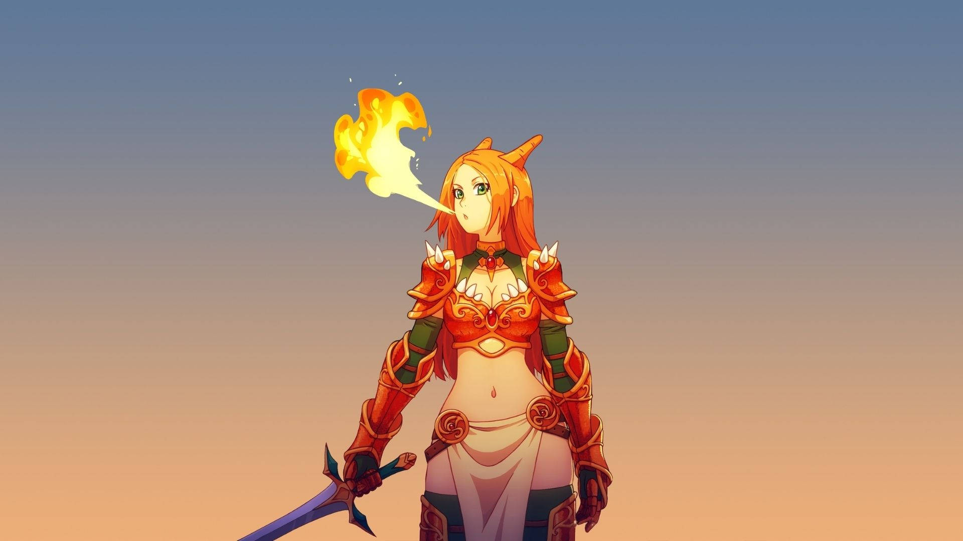Fire Girl Blowing Flame