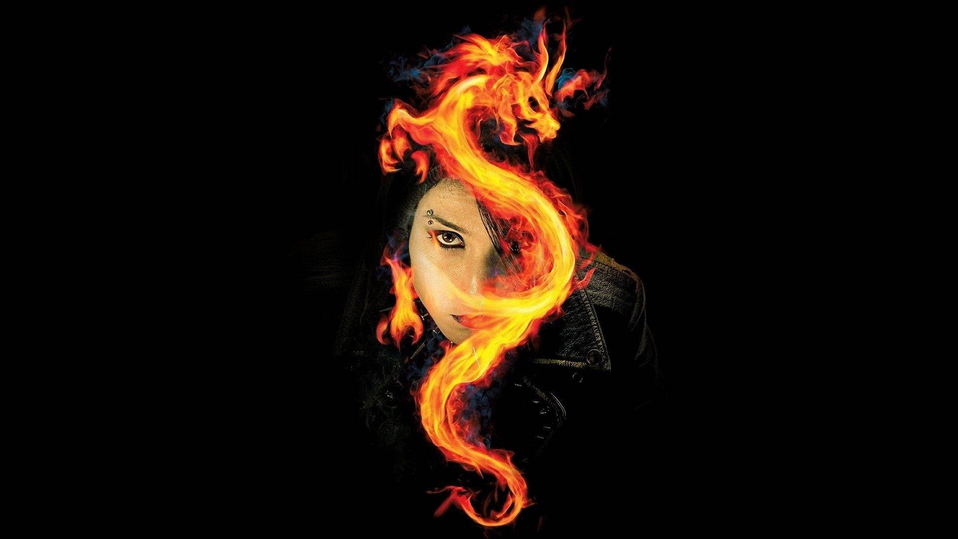 Fire Girl With A Dragon