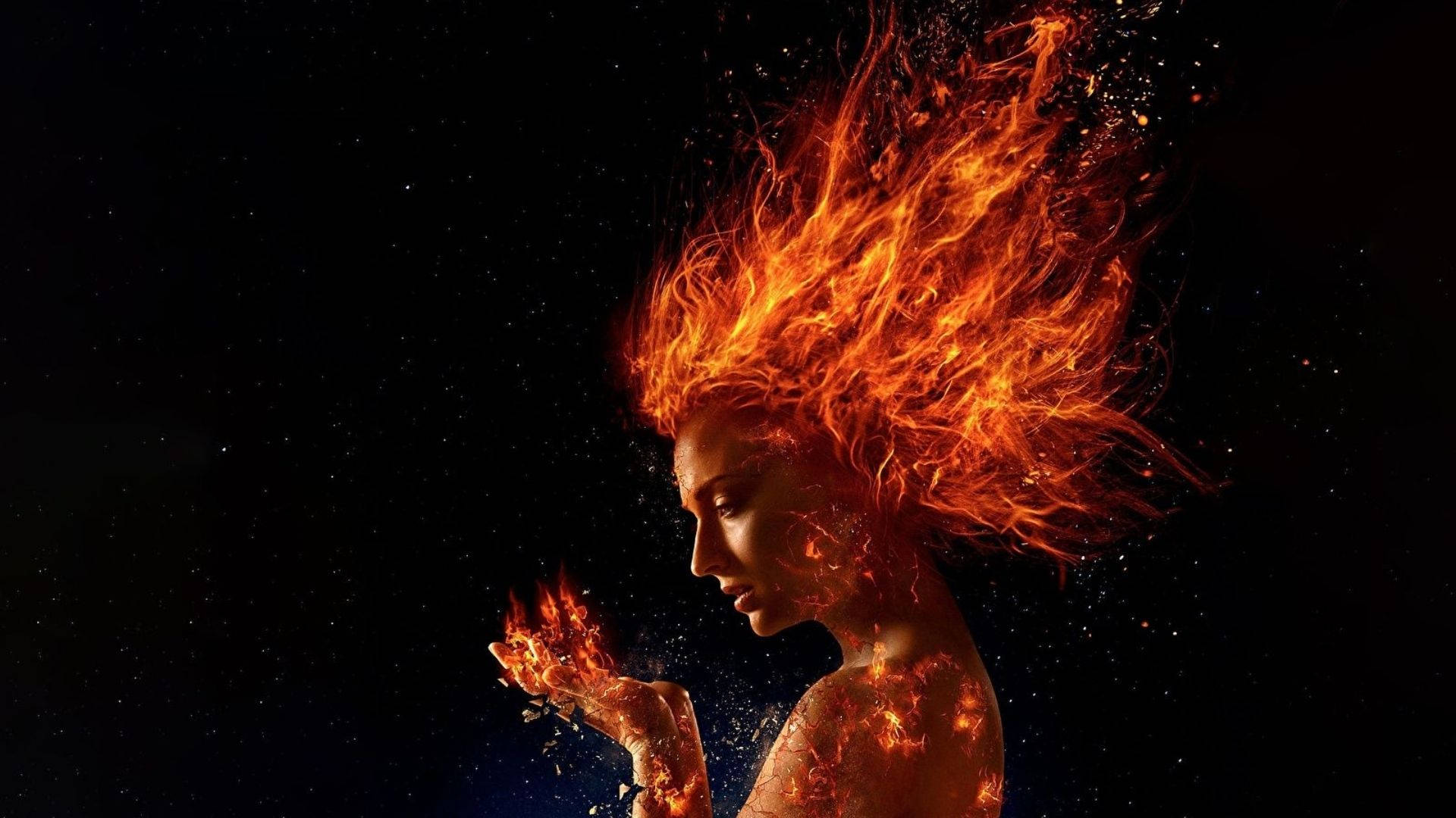 Fire Girl With Flaring Hair