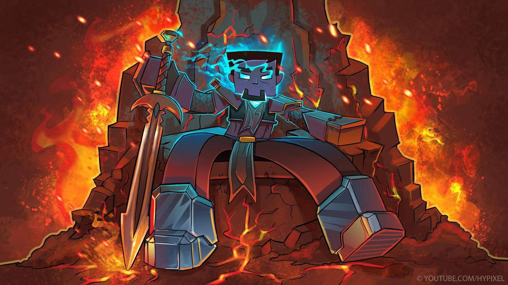 Fire King Minecraft Herobrine Throne Fanart Background