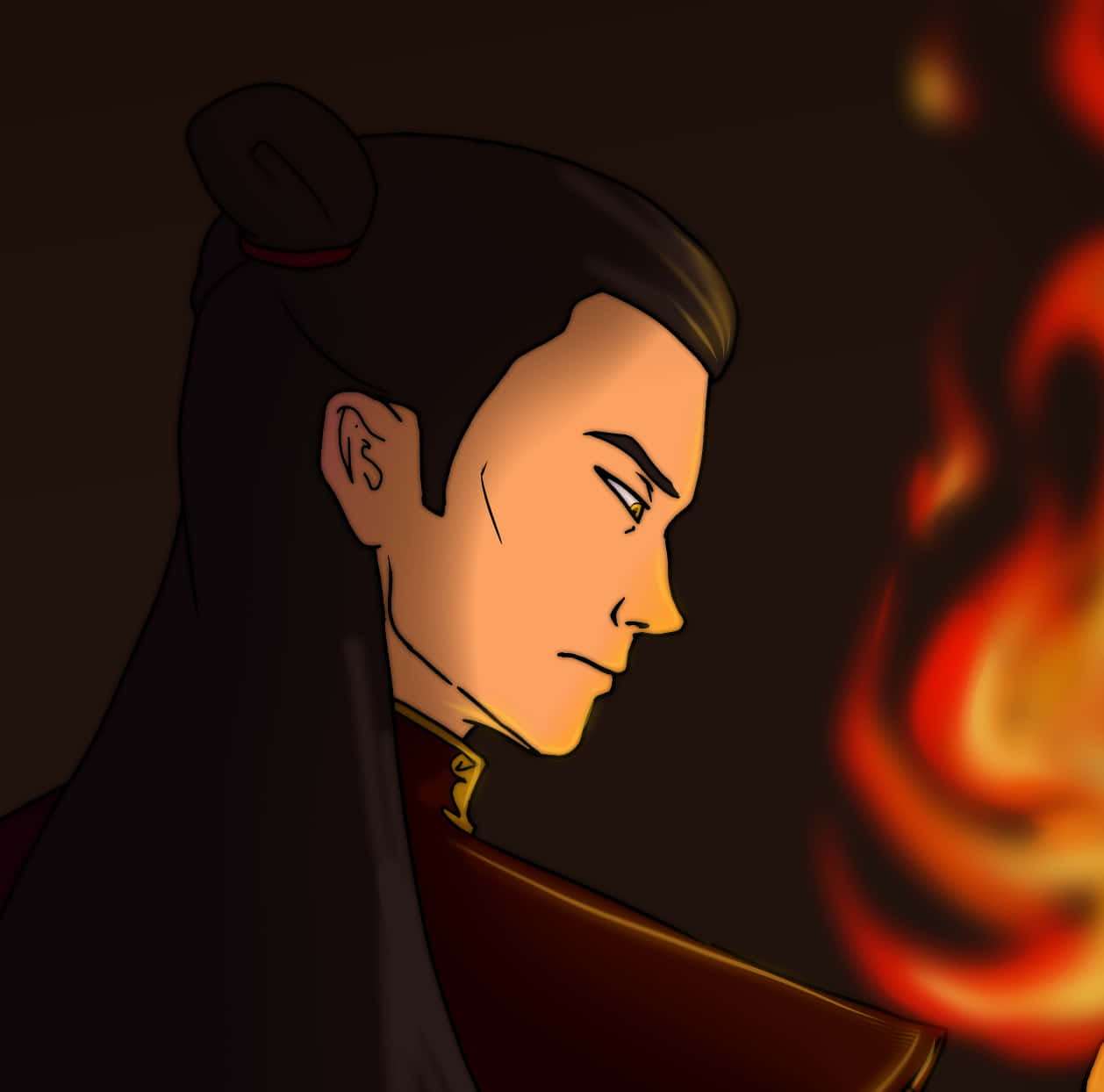 Fire Lord Ozai Profil Med Flammer Bakgrunnsbildet