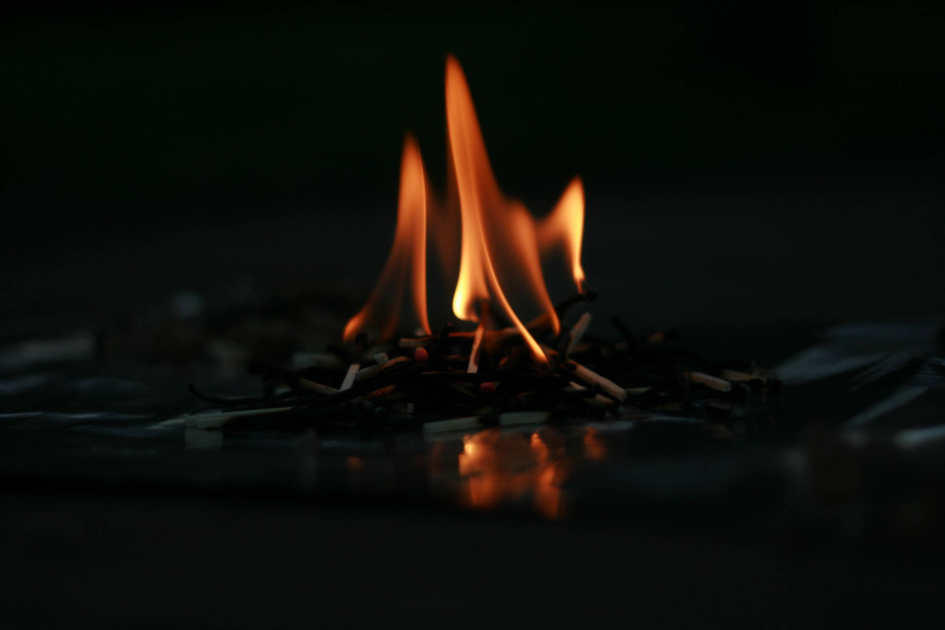 Fire Ignited By Simple Matchstick Wallpaper