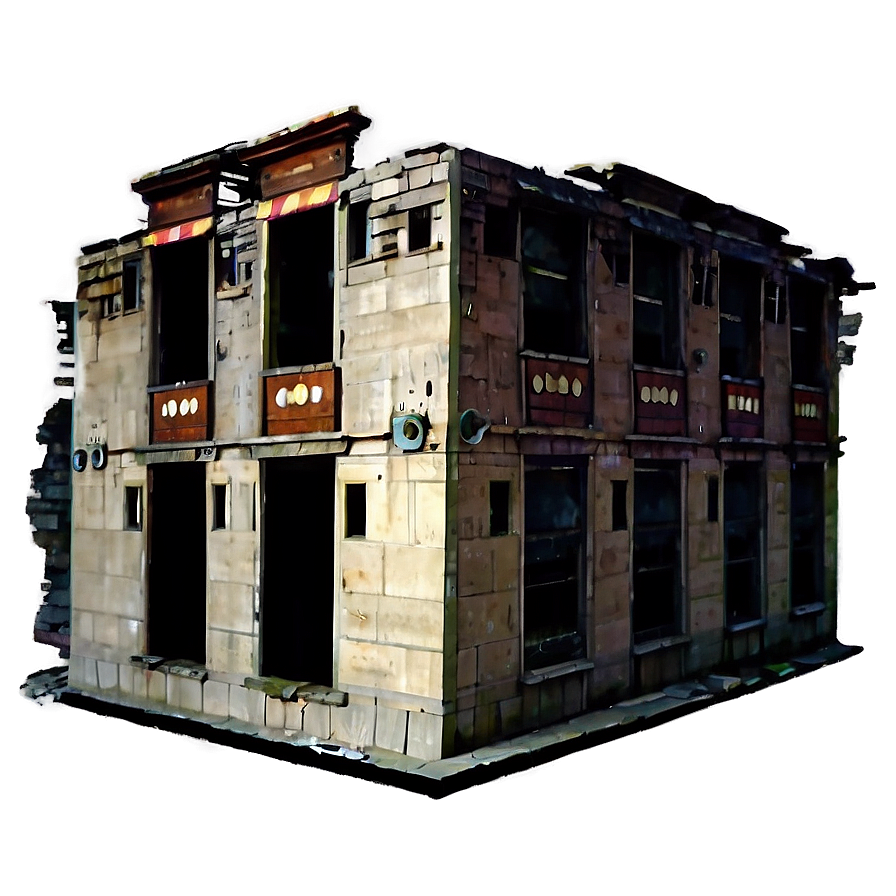 Fire-ravaged Building Png Kiy PNG