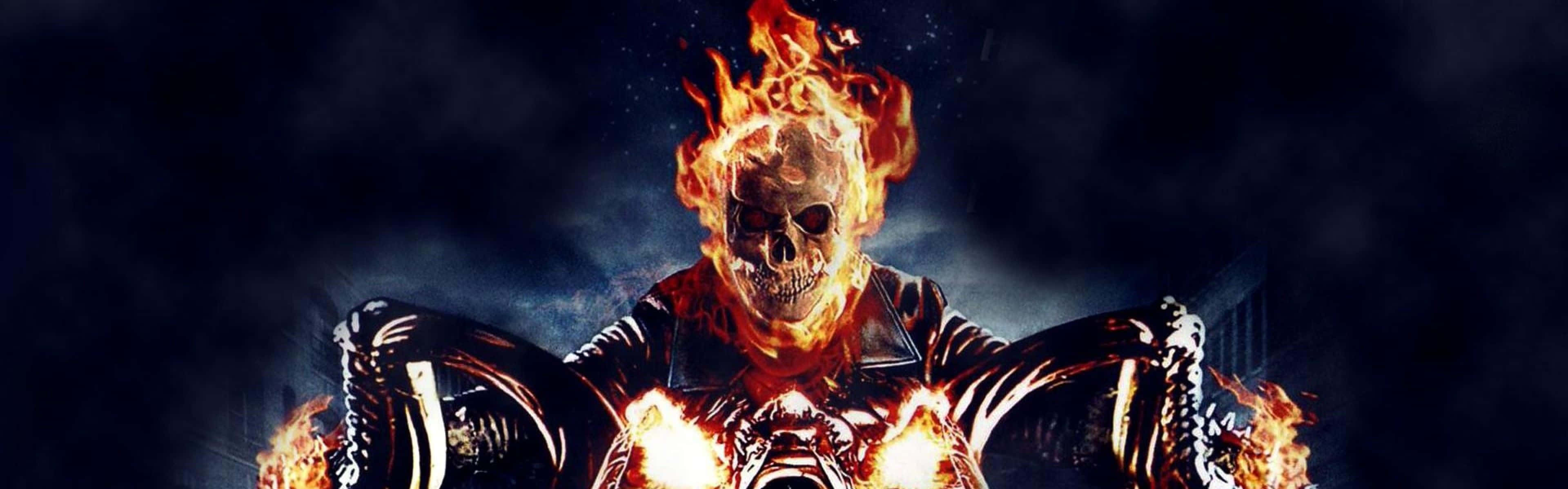 Angry Fire Skull Wallpaper