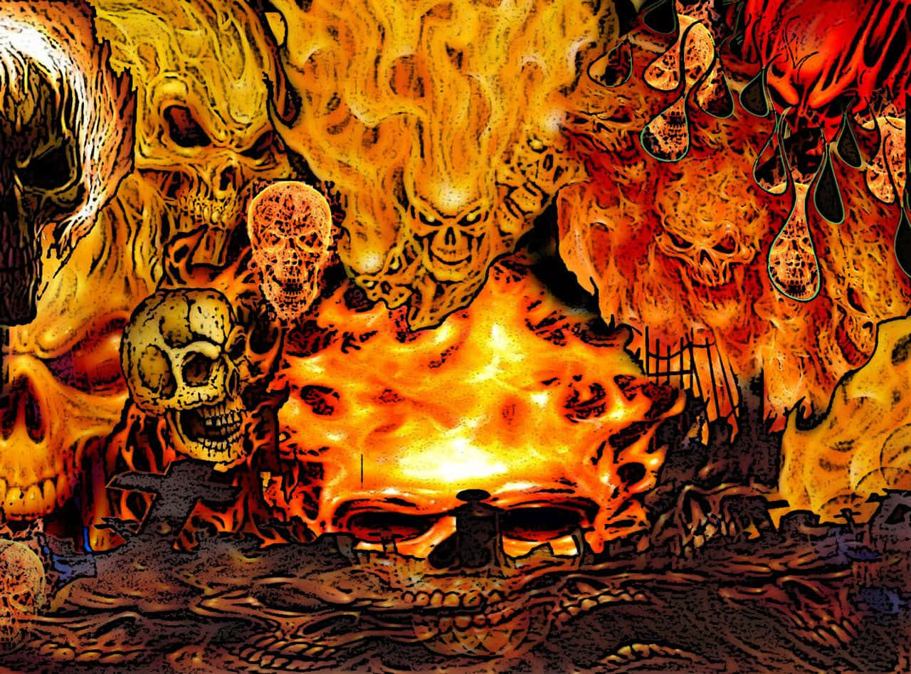 Fire Skull Mass Wallpaper