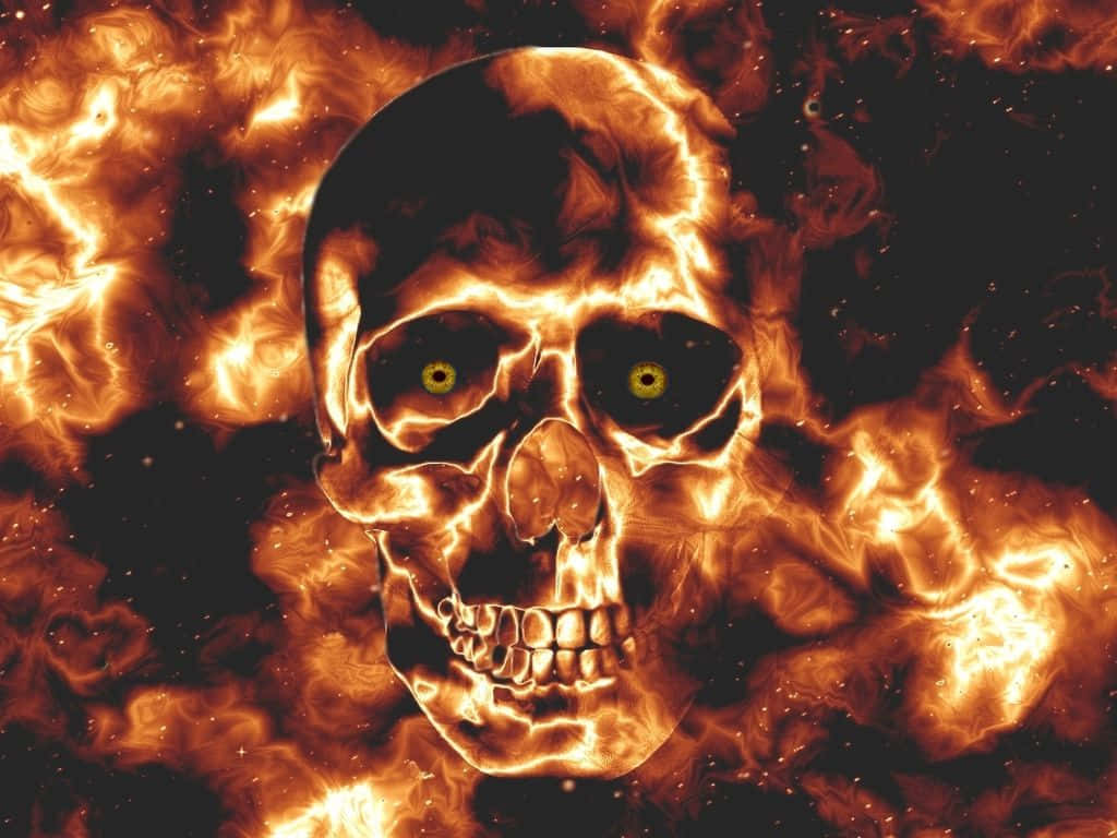Burning Fire Skull Wallpaper