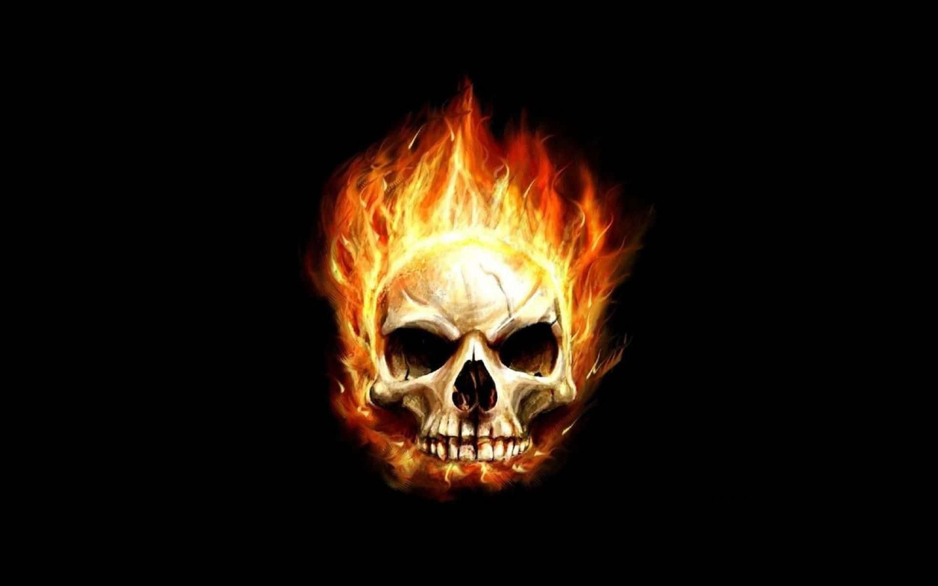 "Unveiling the Burning Fire Skull" Wallpaper