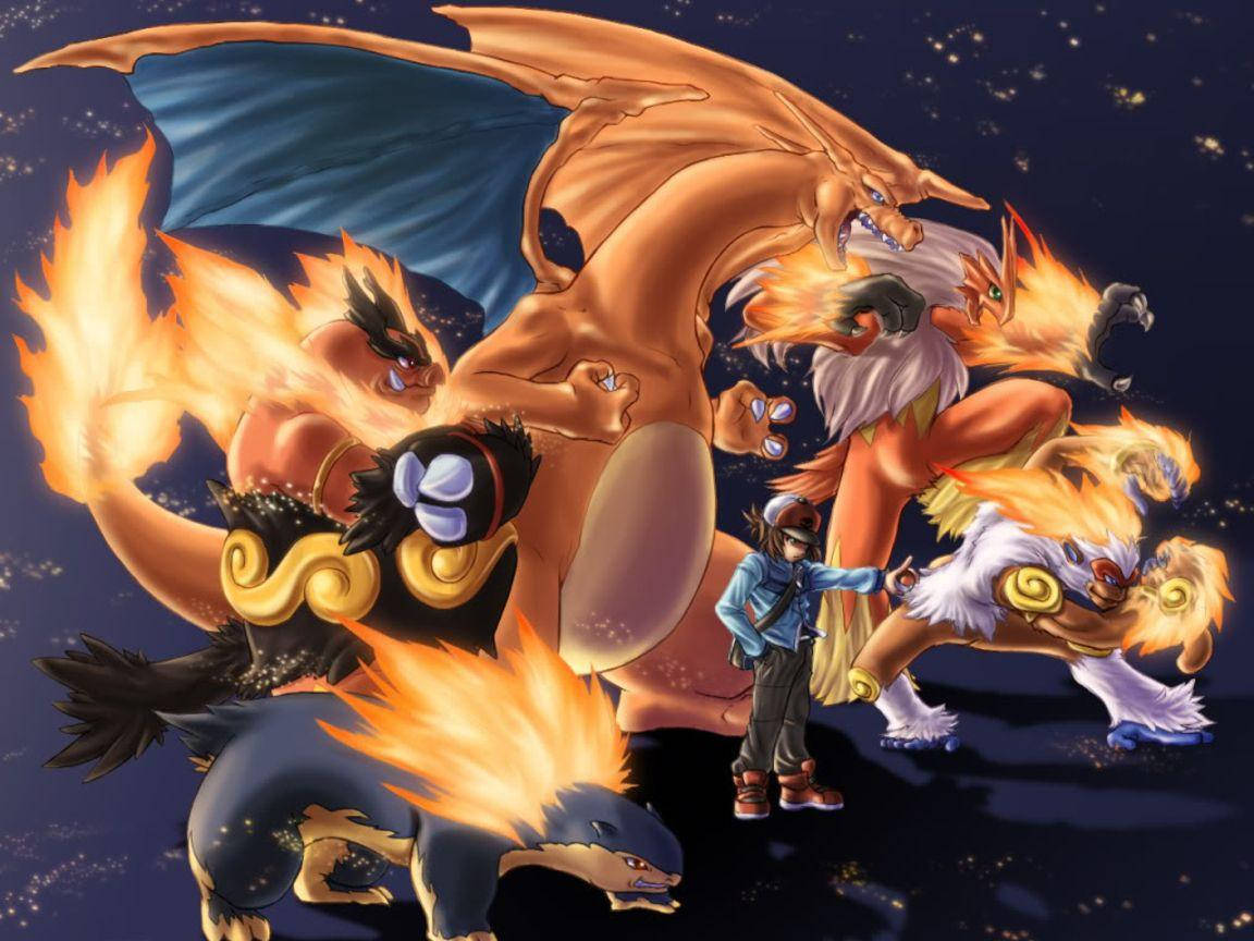 Fire-type Pokémons Infernape Charging Wallpaper