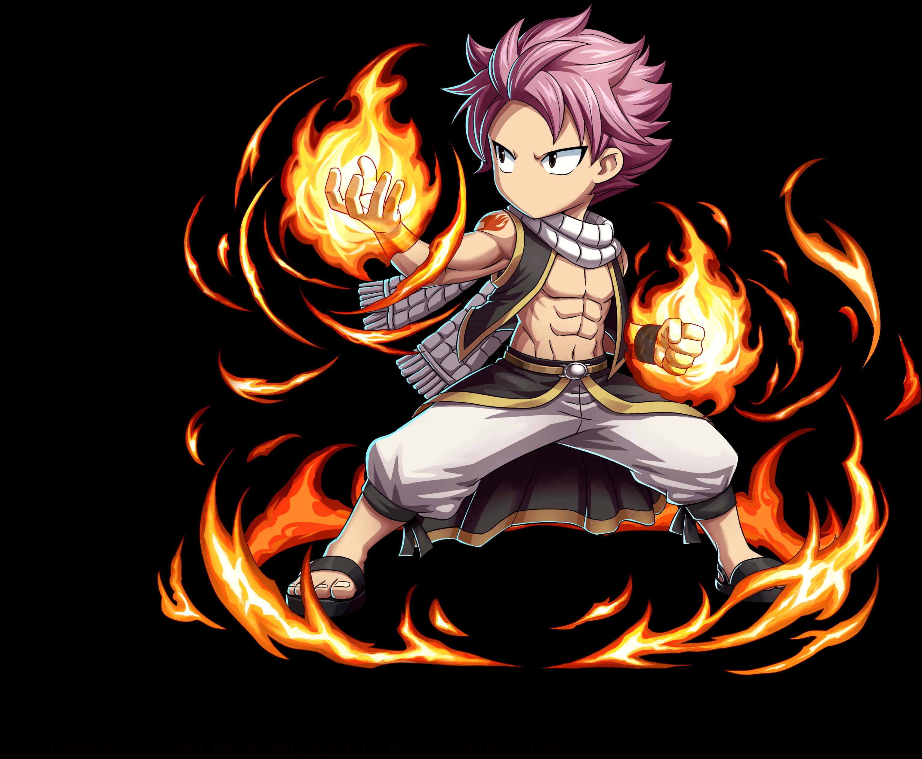 Fire Wielding Anime Character PNG