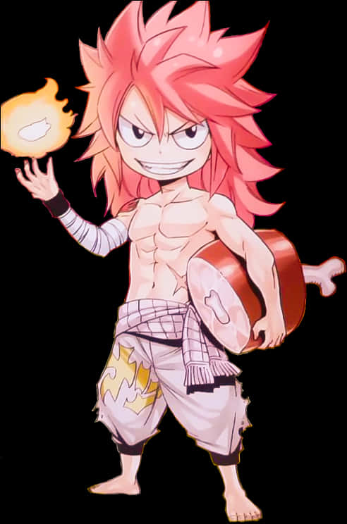 Fire Wielding Anime Character PNG