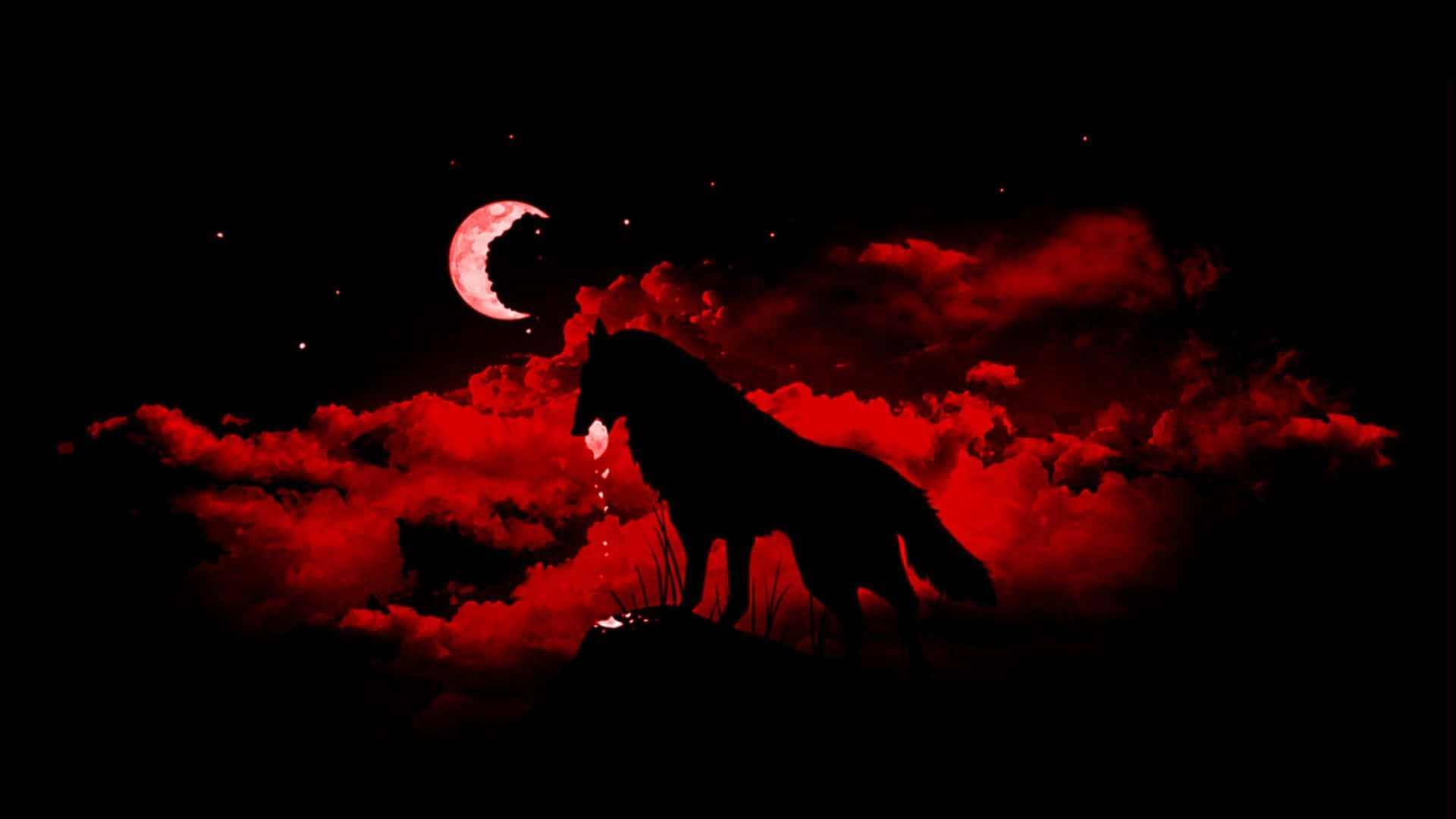 Howl of a Fire Wolf Wallpaper