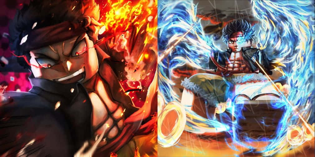 Fireand Ice Anime Power Duality Wallpaper