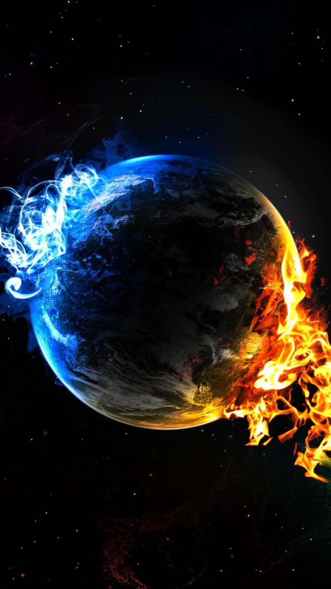 Fireand Ice Earth Concept Wallpaper