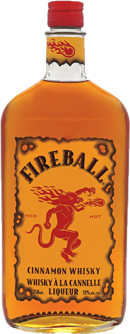 Fireball Cinnamon Whisky Bottle PNG